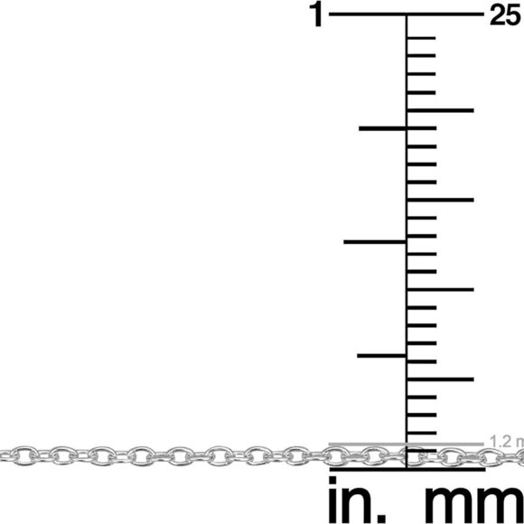 Sterling Silver or Yellow Gold Over Sterling Silver Cable Chain Necklace for Wom - Picture 4 of 7